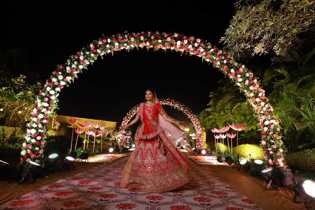 Bride with the wedding decor