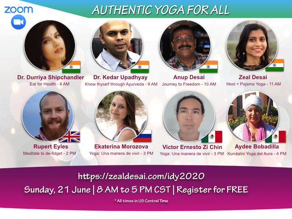 Speakers for International Day of Yoga 2020